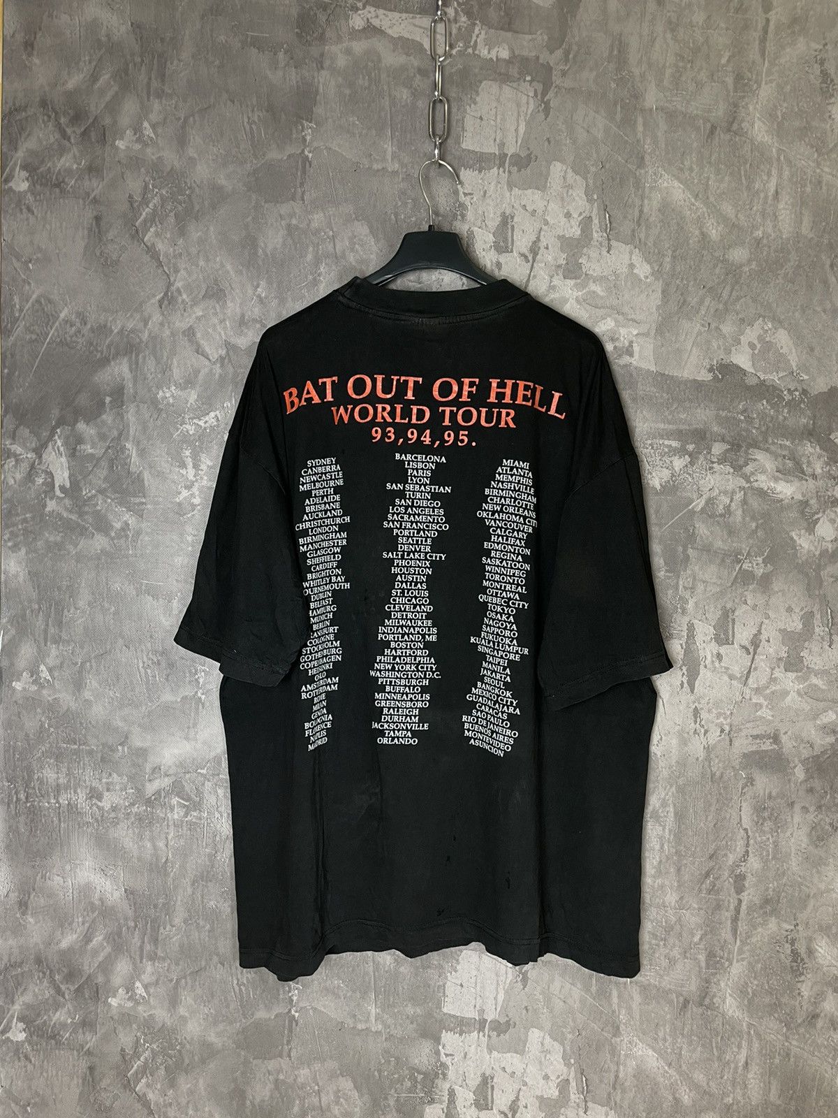 Band Tees × Vintage Vintage Meat Loaf 1993-95 Faded Very Rare Tour T-shirt Size US XL / EU 56 / 4 - 2 Thumbnail
