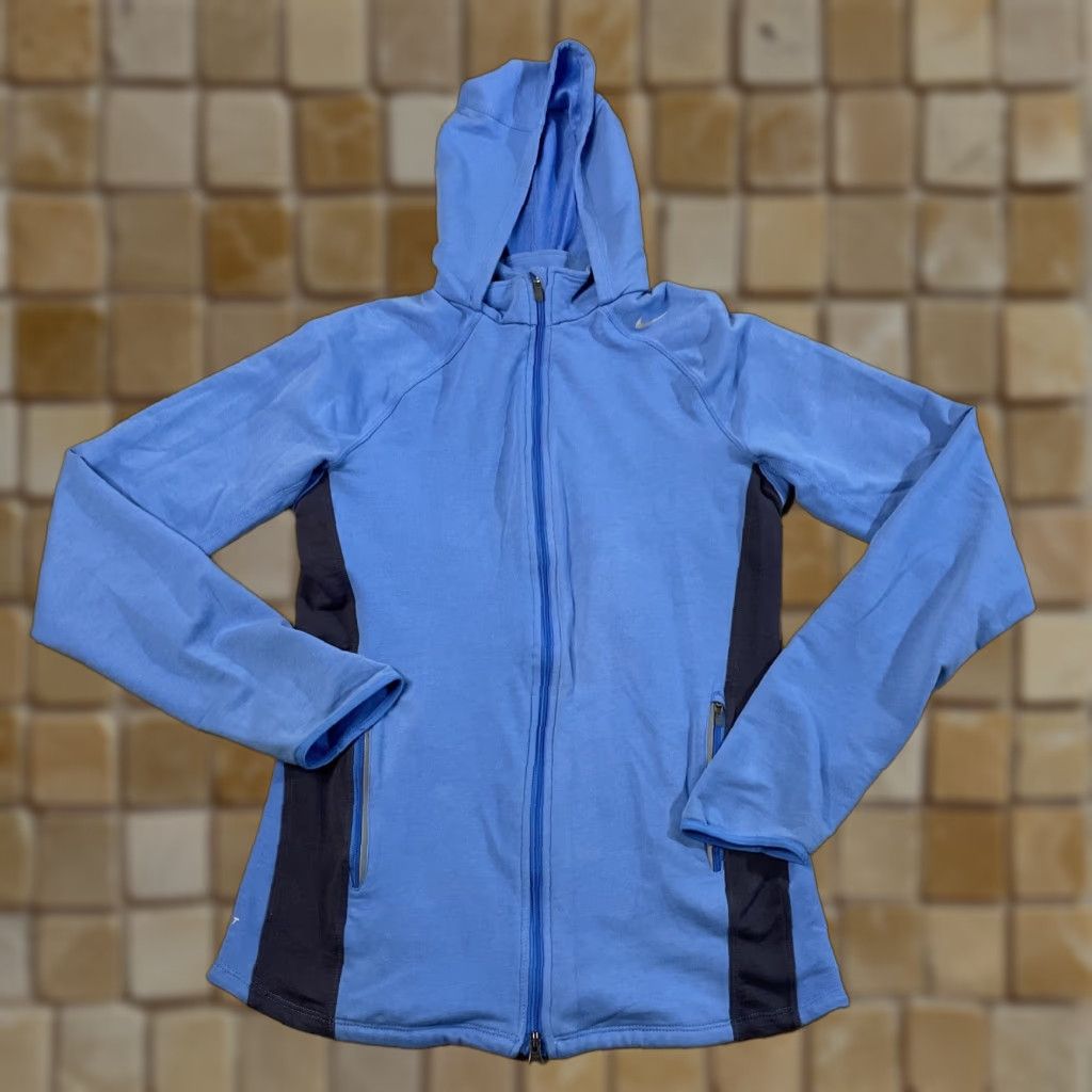 Nike Nike Dri-FIT Running Jacket Women’s S Blue Full Zip Hooded Activewear Sportswear Size S / US 4 / IT 40 - 1 Thumbnail