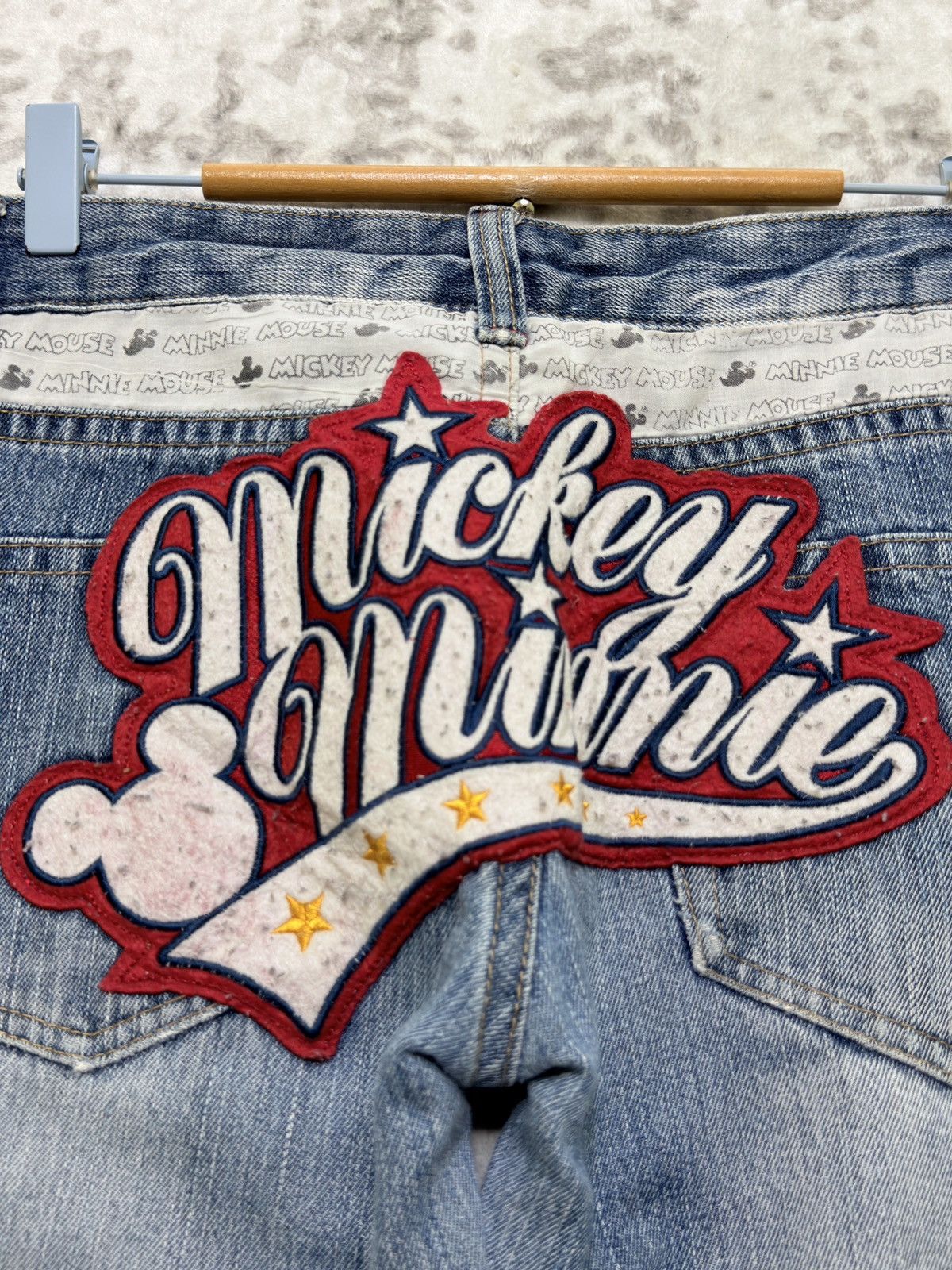 Disney Vintage Disney Mickey Patch Denim 90s Graphic Jeans Size US 30 / EU 46 - 17 Thumbnail