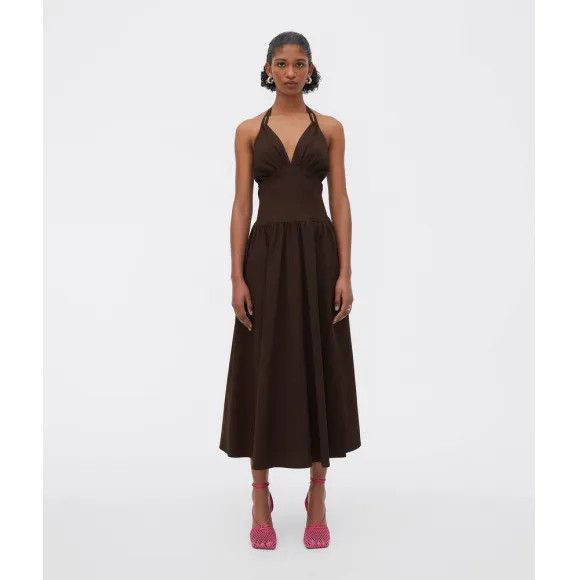 Bottega Veneta o1n1vont1224 Midi Dress in Brown Size XS / US 0-2 / IT 36-38 - 2 Thumbnail