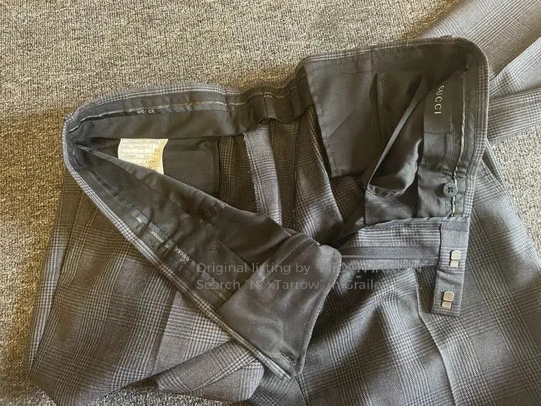Gucci Gucci Gray Wool Plaid Casual Trousers. Size US 44 / EU 60 - 6 Thumbnail