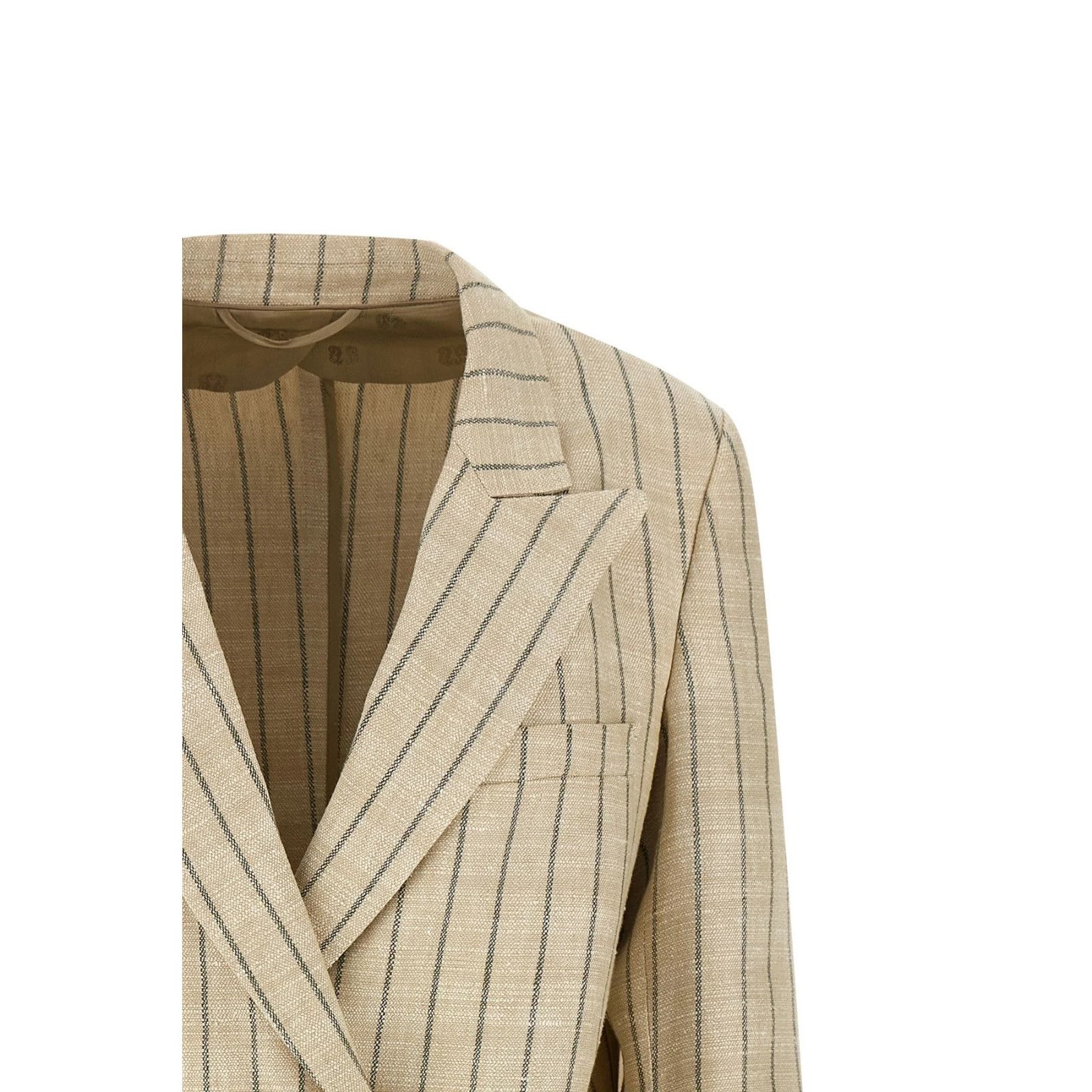 Other BLAZE MILANO Serene Everyday Beige Striped Jacket New & Auth Size L / US 10 / IT 46 - 3 Thumbnail