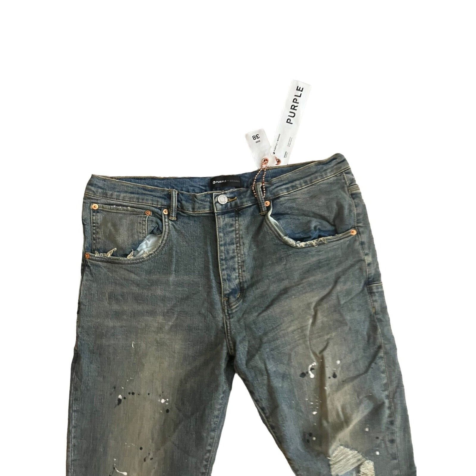 Purple Brand Purple Brand Jeans Mens Drop Fit Slim P002 Blue Size 38/32 Size US 38 / EU 54 - 3 Thumbnail
