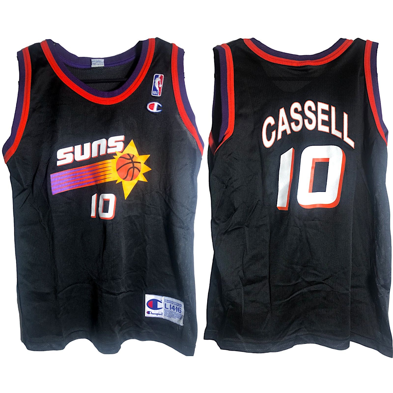 Champion × NBA Phoenix Suns Jersey #10 Sam Cassell Retro Black - Kids Large Size US XS / EU 42 / 0 - 3 Thumbnail