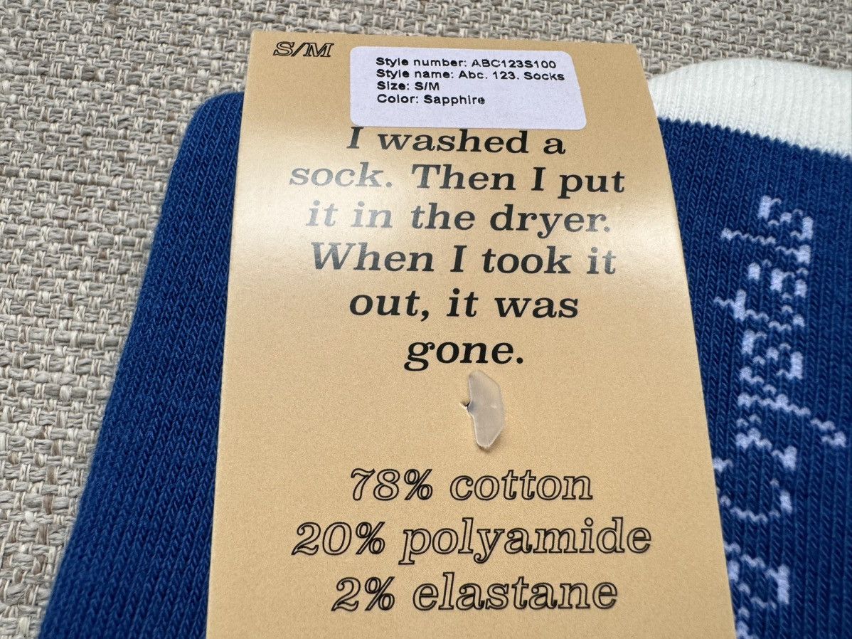 Advisory Board Crystals ITALY MADE ABC Socks Blue White ABC. 123 Cream Size ONE SIZE - 6 Thumbnail