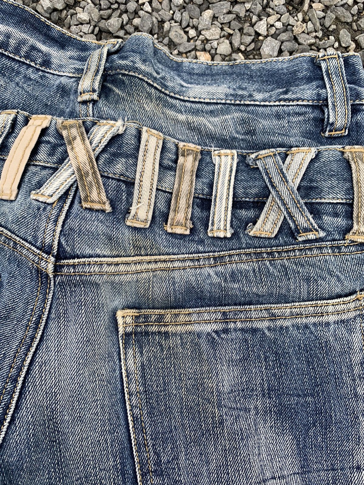 If Six Was Nine DOUBLE WAIST PUNK STYLE JAPANESE MUDMAX DISTRESSED DENIM Size US 28 / EU 44 - 17 Thumbnail