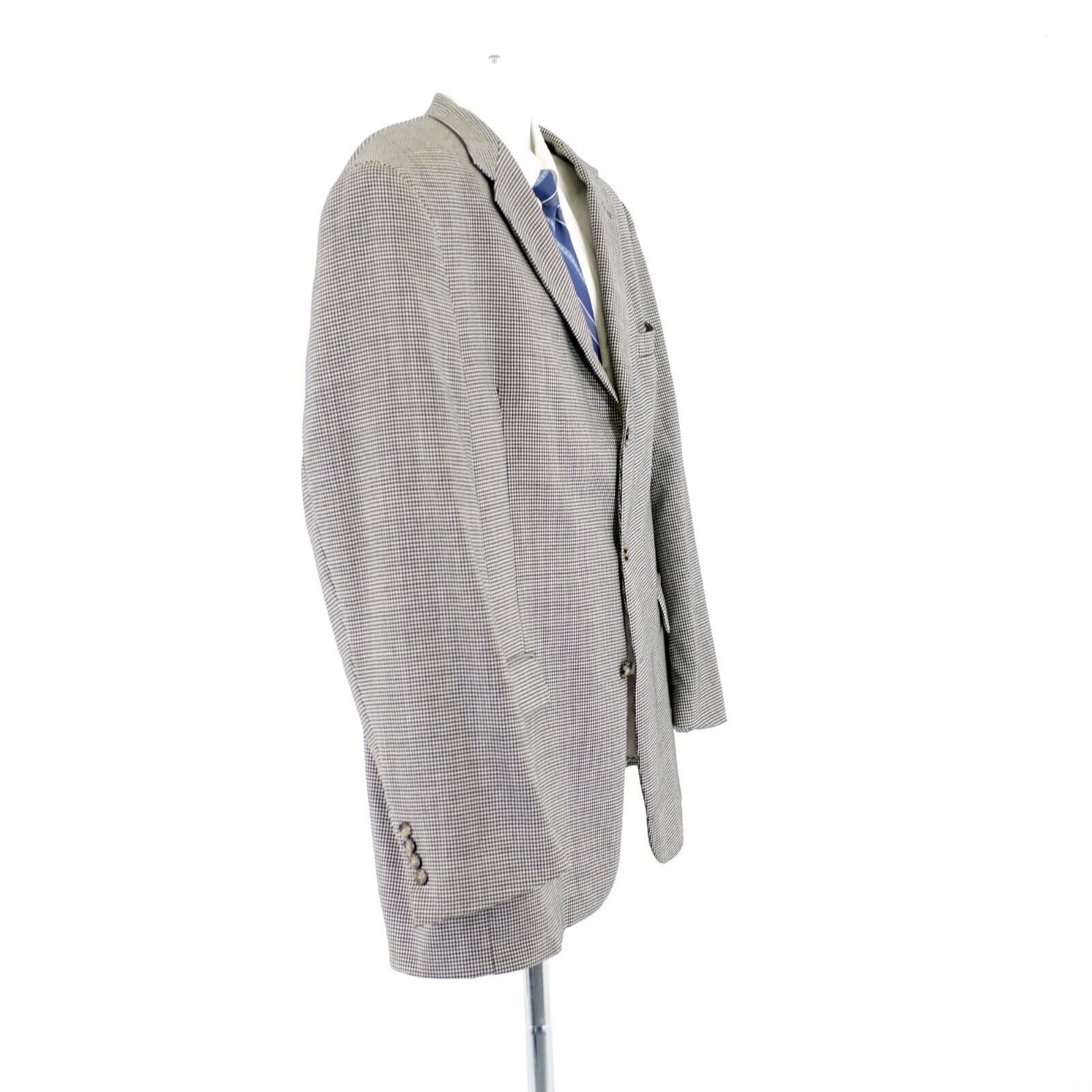 Austin Reed Austin Reed 46L Wool Cream Black Herringbone Sport Coat 3 Bu Size 46L - 7 Thumbnail