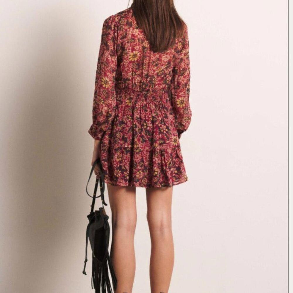 ba&sh BA&SH Giani Floral Printed Mini Dress in Red Size XS Size XS / US 0-2 / IT 36-38 - 6 Thumbnail