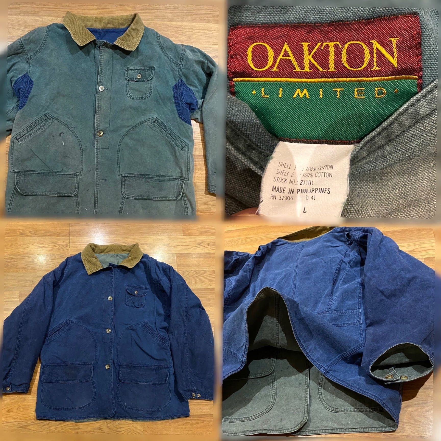 Carhartt VINTAGE Oakton Limited Reversible Barn Chore Jacket Carhartt Detroit Sun Faded L Denim Jacket Large BLUE OR GREEN 1980s Mens Size US L / EU 52-54 / 3 - 2 Thumbnail