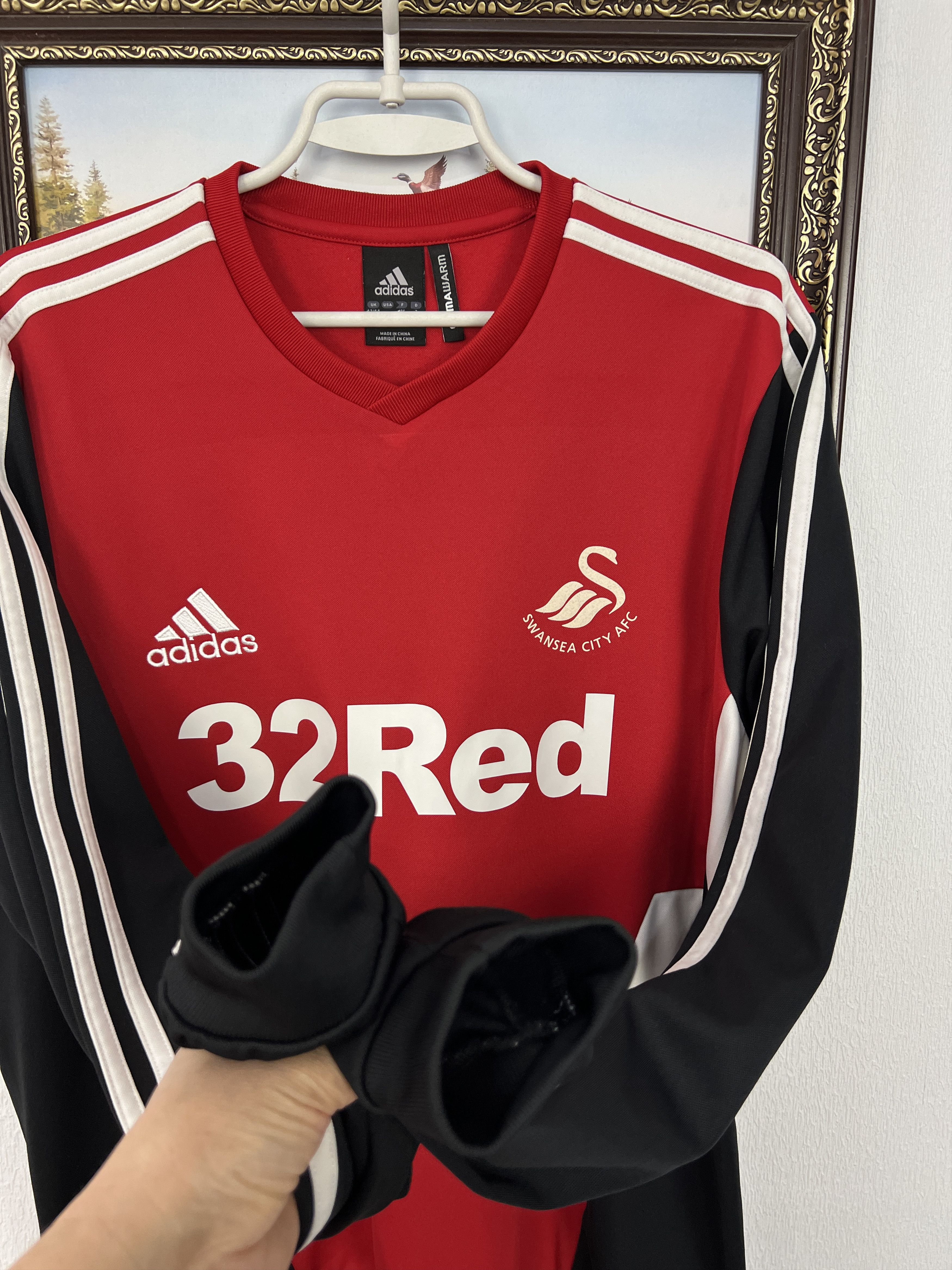 Adidas Swansea City Football Sweatshirt Soccer Crewneck Jacket Size US L / EU 52-54 / 3 - 6 Thumbnail