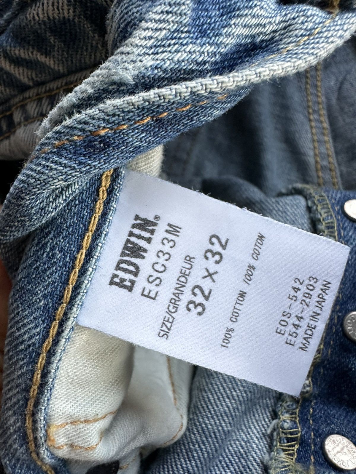 Edwin × Hysteric Glamour × Vintage Vintage Edwin 544 Selvedge Washed Blue Denim D474 Size US 32 / EU 48 - 16 Thumbnail