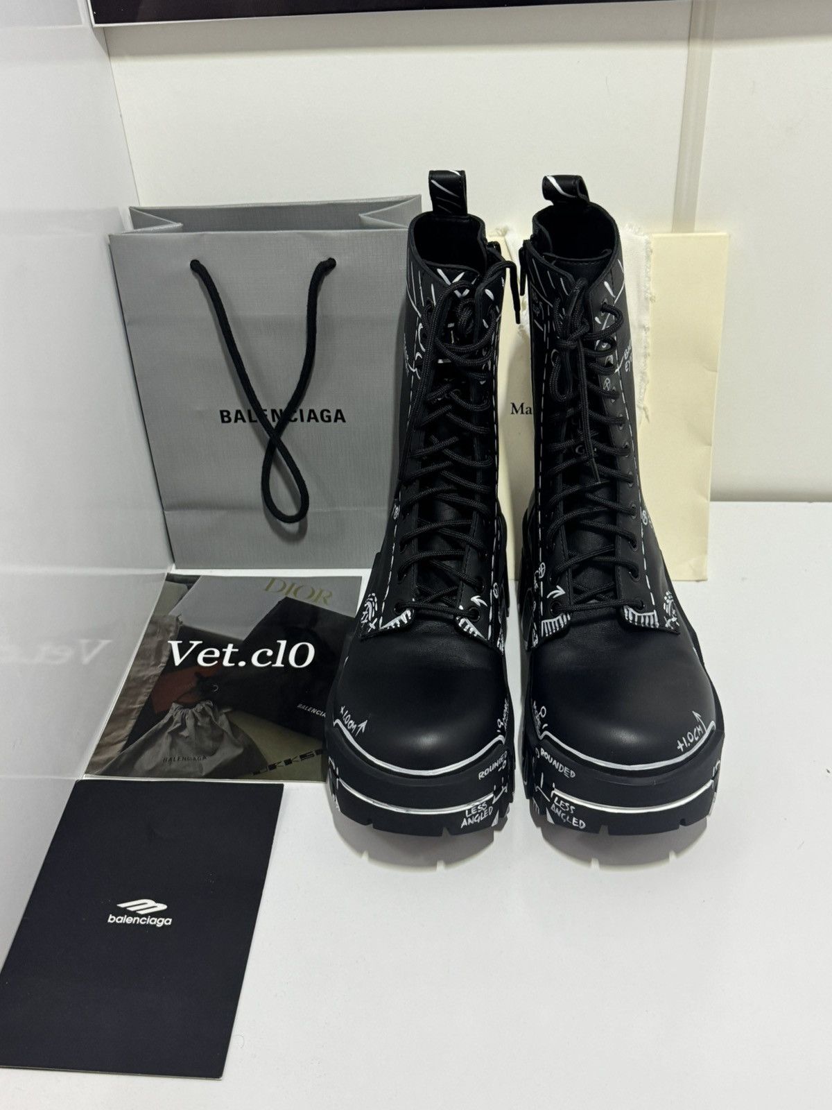 Balenciaga ✅Balenciaga bulldozer boots lace up marker 39-41 Size US 8 / EU 41 - 3 Thumbnail