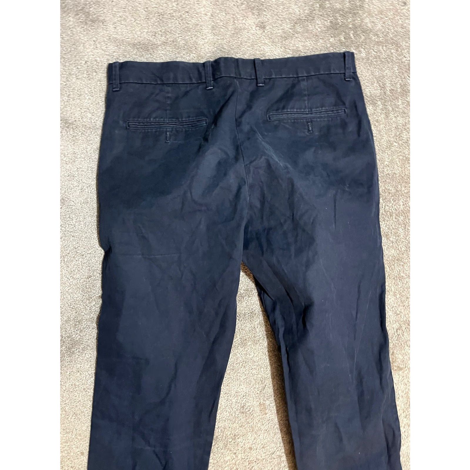 Gap Gap Slim Chino Pants Men 33x30 Navy Blue Solid Khakis Casual Flat Front Zipper Slimming Cotton 30 In Inseam Regular Style Pants VINTAGE No Size US 33 - 4 Thumbnail