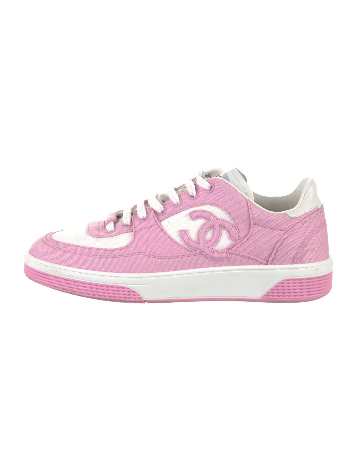 Chanel os11x0126 CC Logo Sneakers in Pink/White Size US 5 / IT 35 - 1 Thumbnail