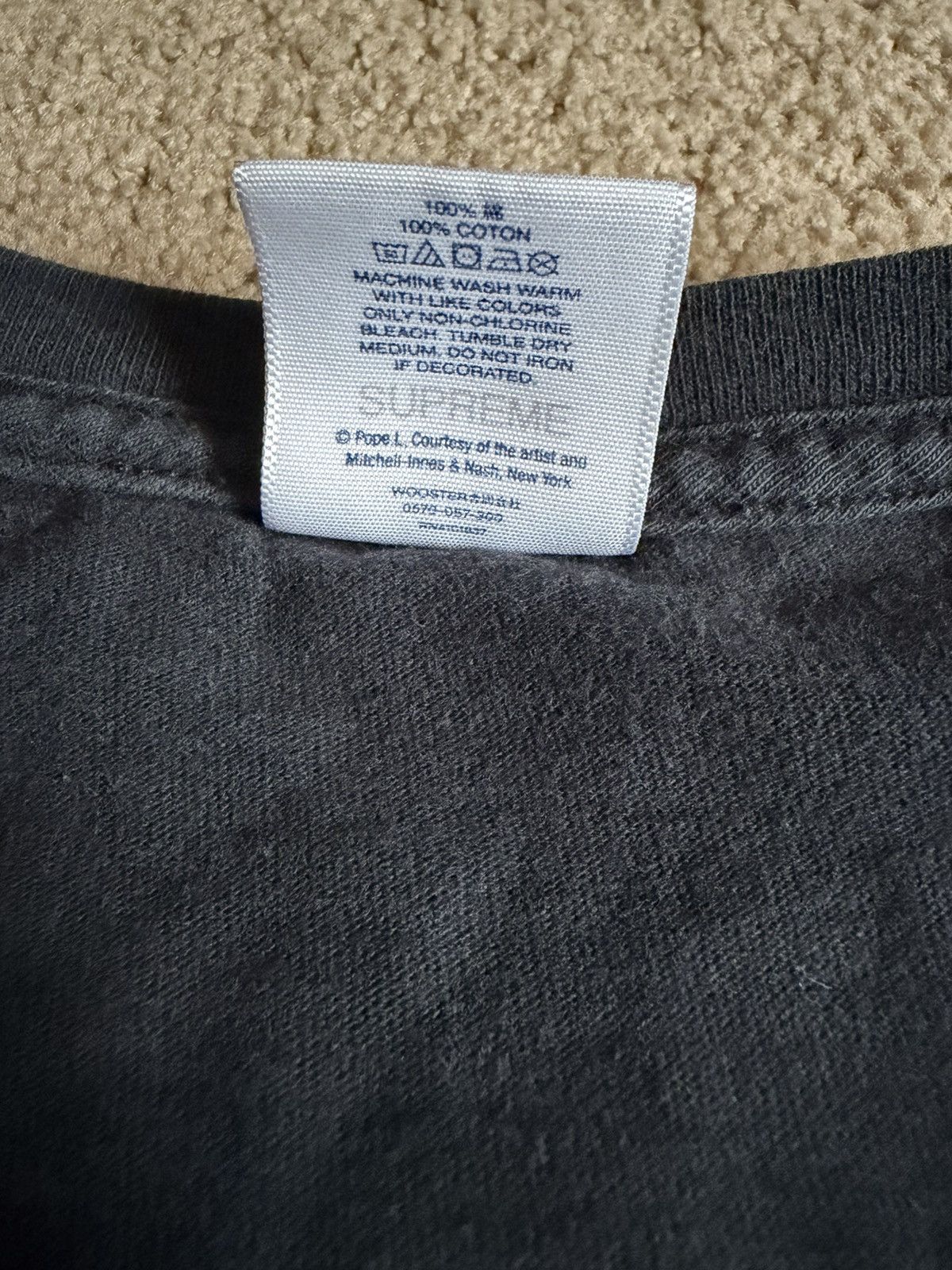 Supreme Supreme FW22 Pope.L Training Crawl Tee Black Size Medium Size US M / EU 48-50 / 2 - 7 Thumbnail