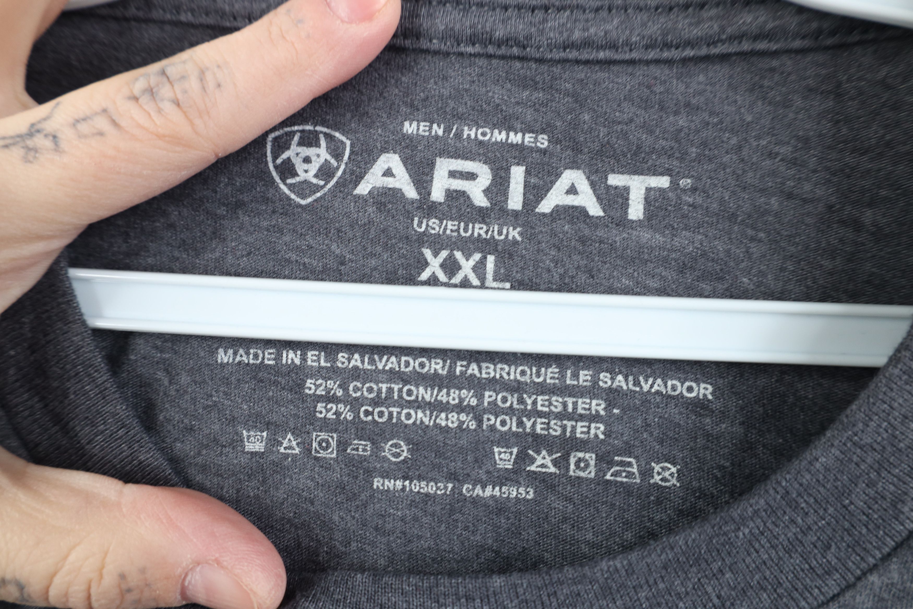 Ariat Ariat Spell USA Flag Jersey Knit Short Sleeve T-Shirt Gray Size US XXL / EU 58 / 5 - 7 Thumbnail