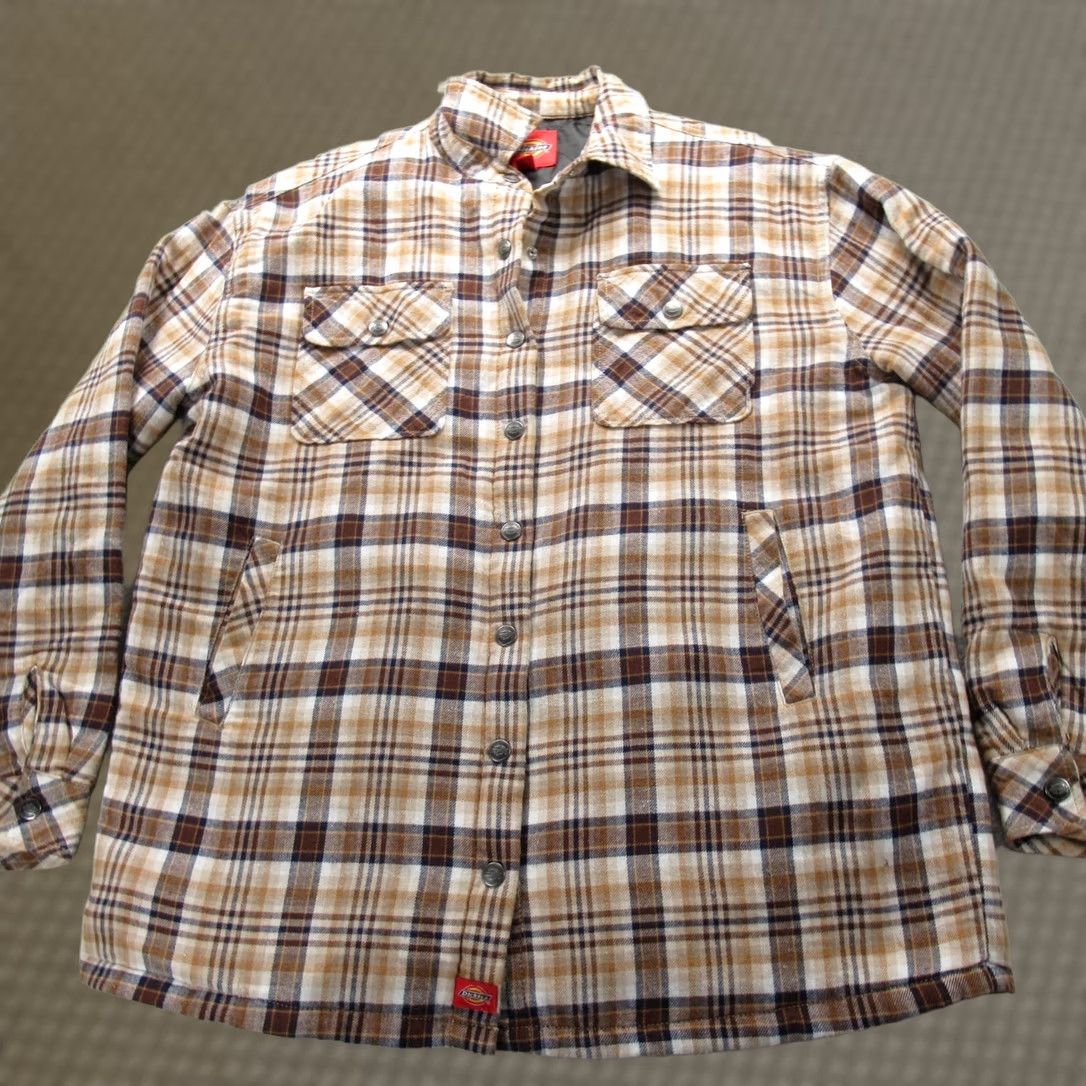 Dickies Dickies Insulated Jacket Shirt Jacket Men XS Brown Plaid Snap Quilted Lined Workwear Size US XS / EU 42 / 0 - 1 Thumbnail