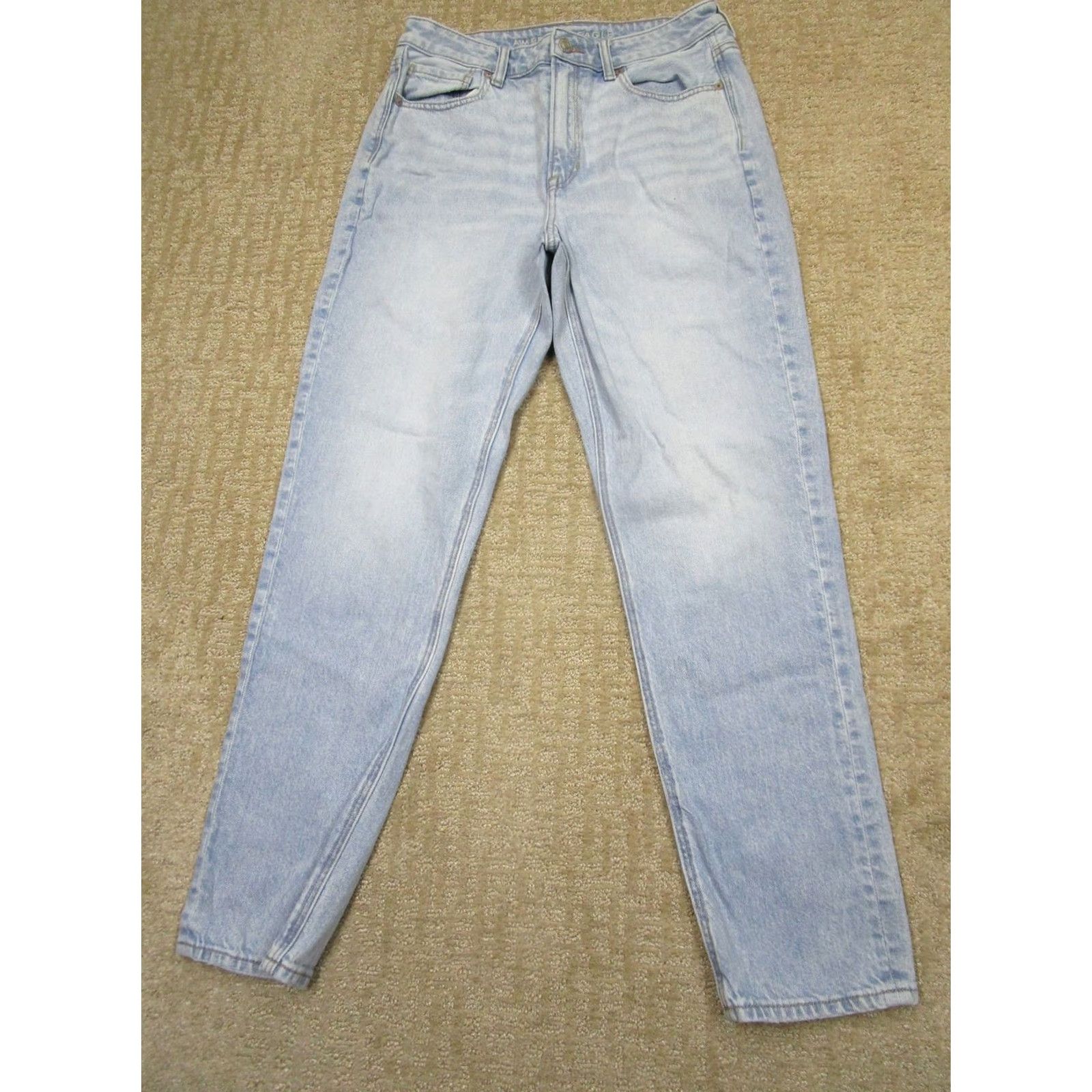 Vintage American Eagle Jeans Women 6 Light Blue High Rise 5-Pocket Denim Mom Style Tapered Pants Mens? Size 28" / US 6 / IT 42 - 2 Thumbnail