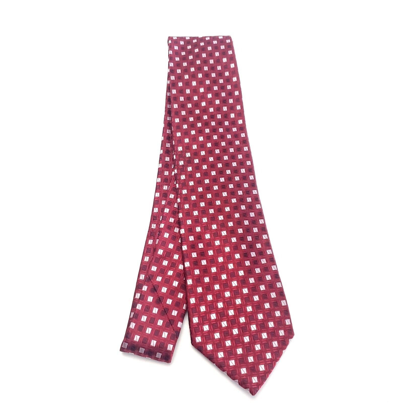 Dockers Dockers Red Silk Tie Woven Check Short Skinny Size ONE SIZE - 6 Thumbnail