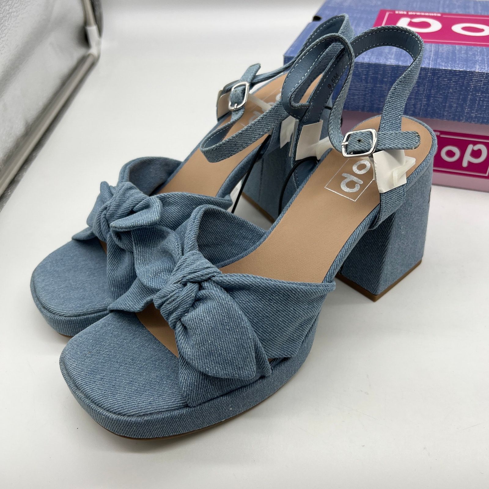 Other Pop Womens Giving Heeled Sandals Chambray Blue Size US 9.5 / IT 39.5 - 3 Thumbnail