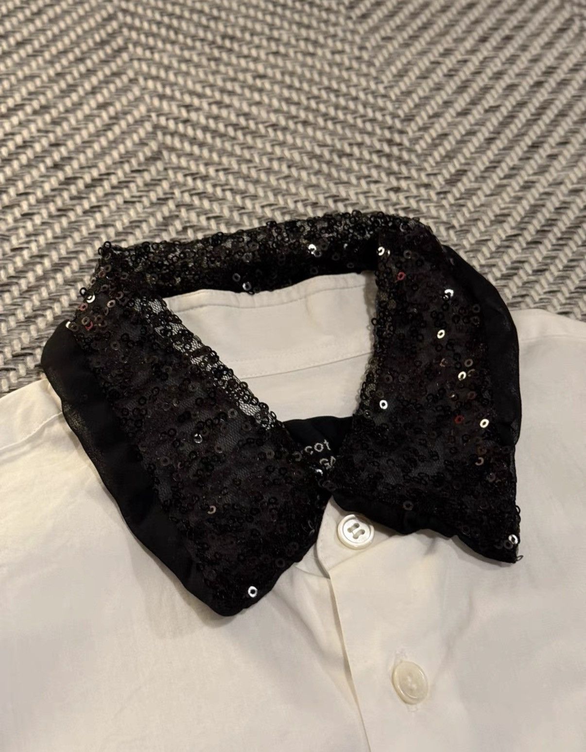 Comme des Garcons COMME des GARCONS tricot Lace & Sequin Collar Shirt K24 Size M / US 6-8 / IT 42-44 - 5 Thumbnail