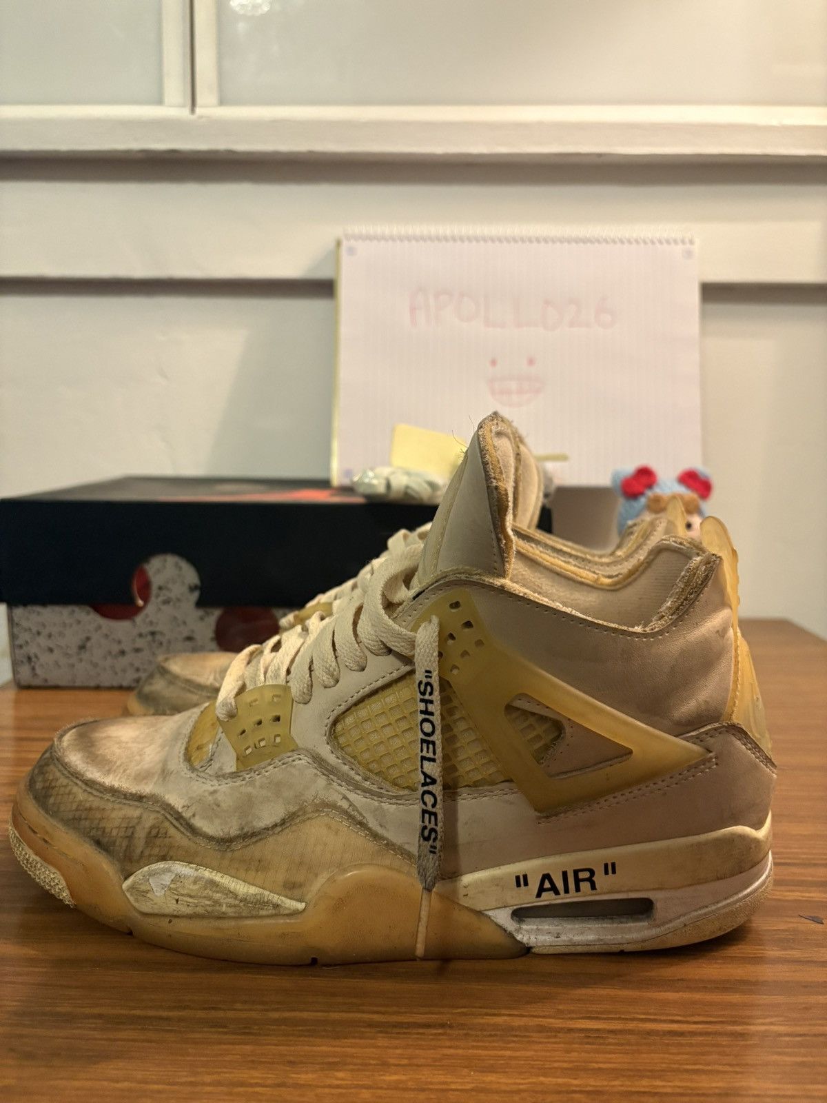 Nike × Off-White Off-White Nike Air Jordan 4 Sail US8 Size US 8 / EU 41 - 9 Thumbnail