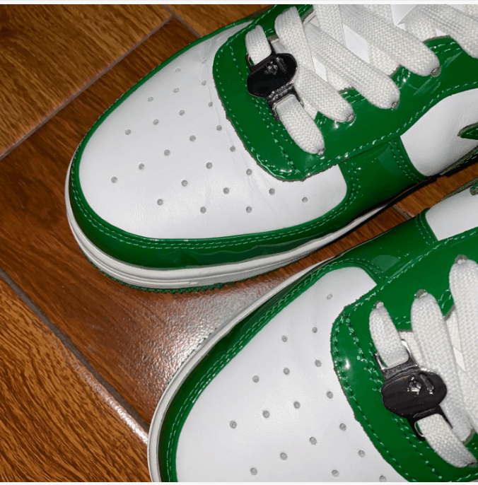 Bape A BATHING APE low-top men's white and green Size US 11 / EU 44 - 6 Thumbnail