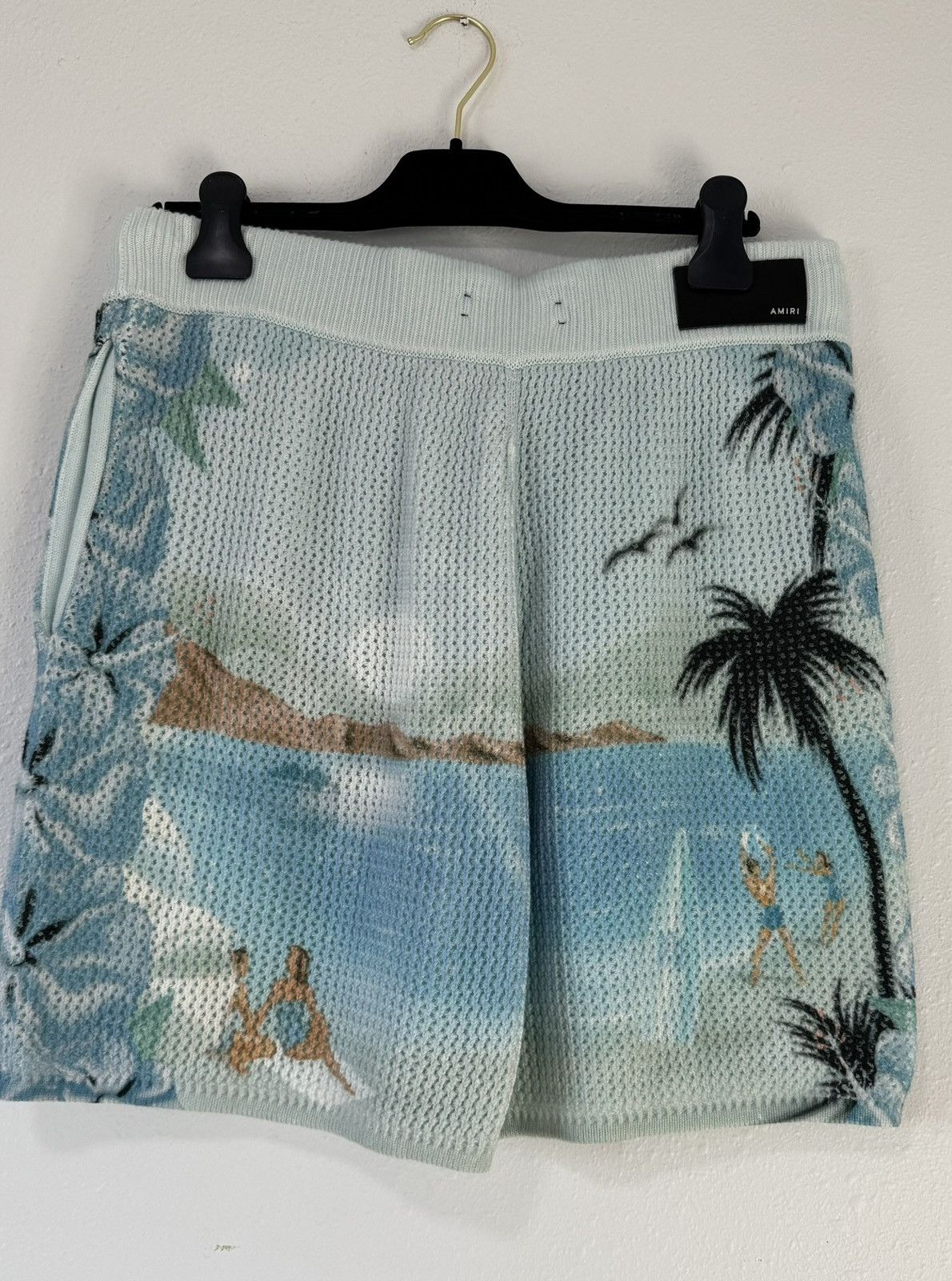 Amiri NWT Amiri Paradise XL Crochet Shorts in Cerulean Size US 40 / EU 56 - 2 Thumbnail