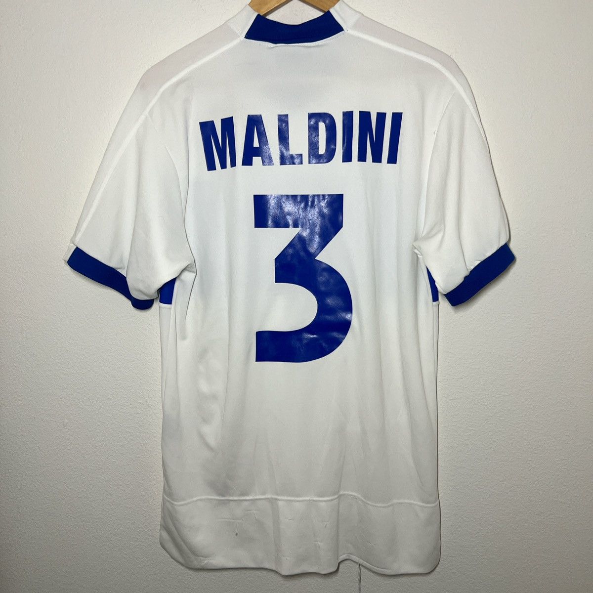 Italy Paolo Maldini 1999 Away Jersey Vintage Soccer