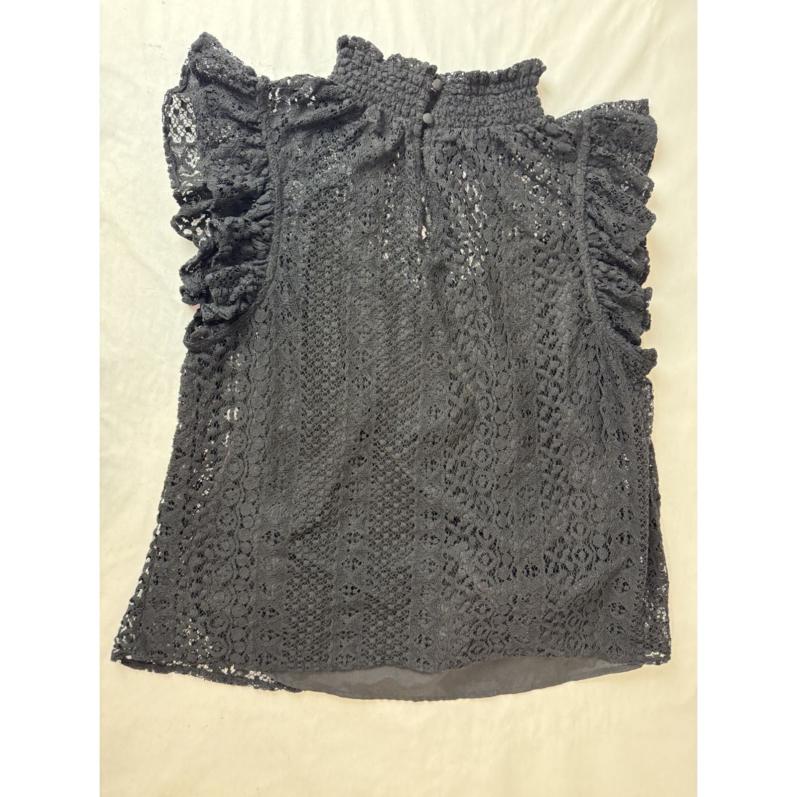 Express Goth Whimsigoth Witchy Lace Black Mock Neck Top Medium Size M / US 6-8 / IT 42-44 - 2 Thumbnail
