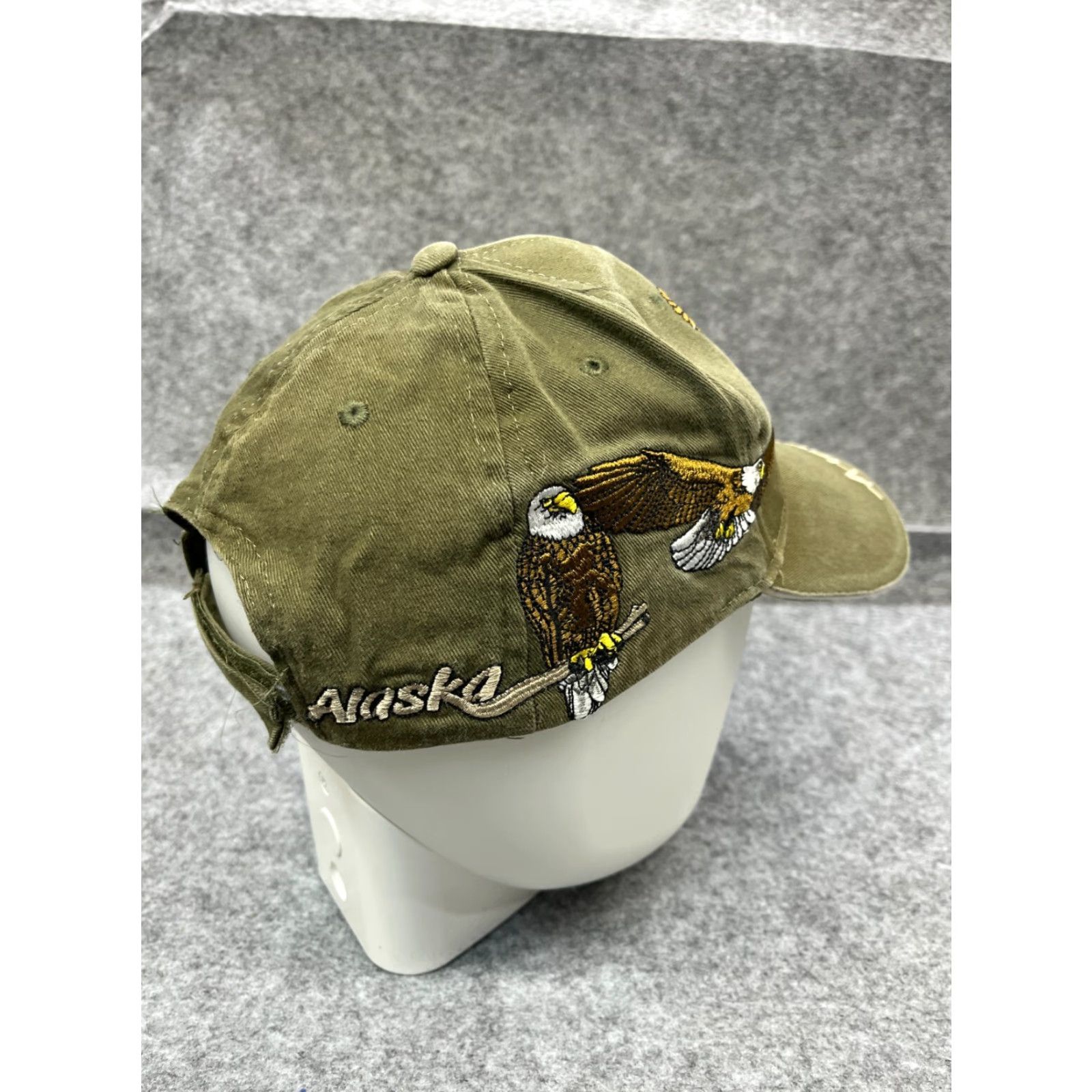 Vintage Eagles Alaska Hat Cap Strap Back Adult One Size Green Embroidered Polyester Twill Baseball Cap Men Outdoor Eagles Alaska Size ONE SIZE - 7 Thumbnail