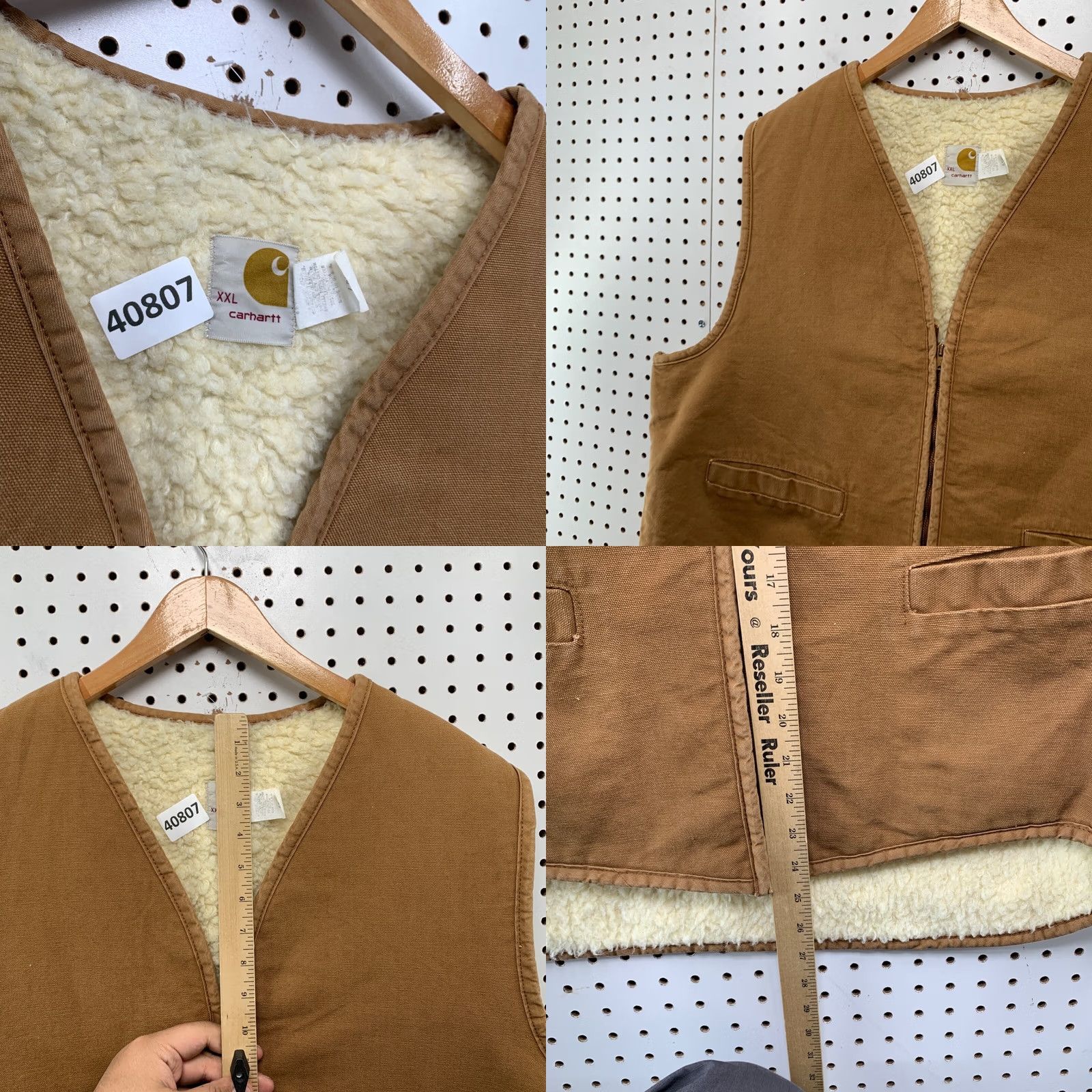 Carhartt VINTAGE Carhartt Vest Shirt Mens 2XL Tan Brown Canvas Sherpa 70s USA 6SV Bomber Workwear Casual Winter Fall Spring Mens Size US XXL / EU 58 / 5 - 9 Thumbnail