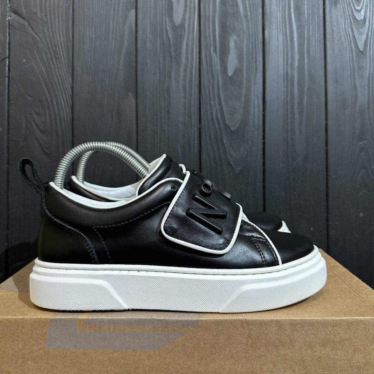 N21 N21 KIDS - Black Leather Sneakers Size 35 Size US 5 / IT 35 - 1 Thumbnail