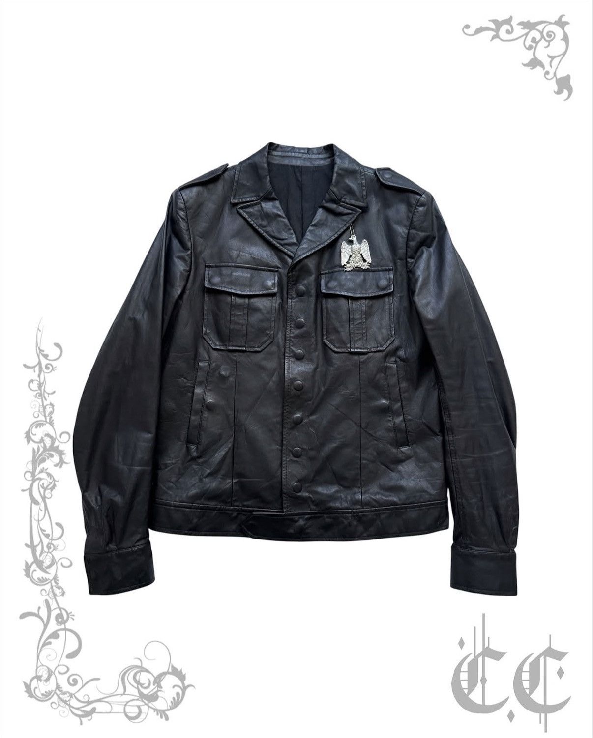 Balmain SS11 Silver Leather Teddy Jacket | Grailed