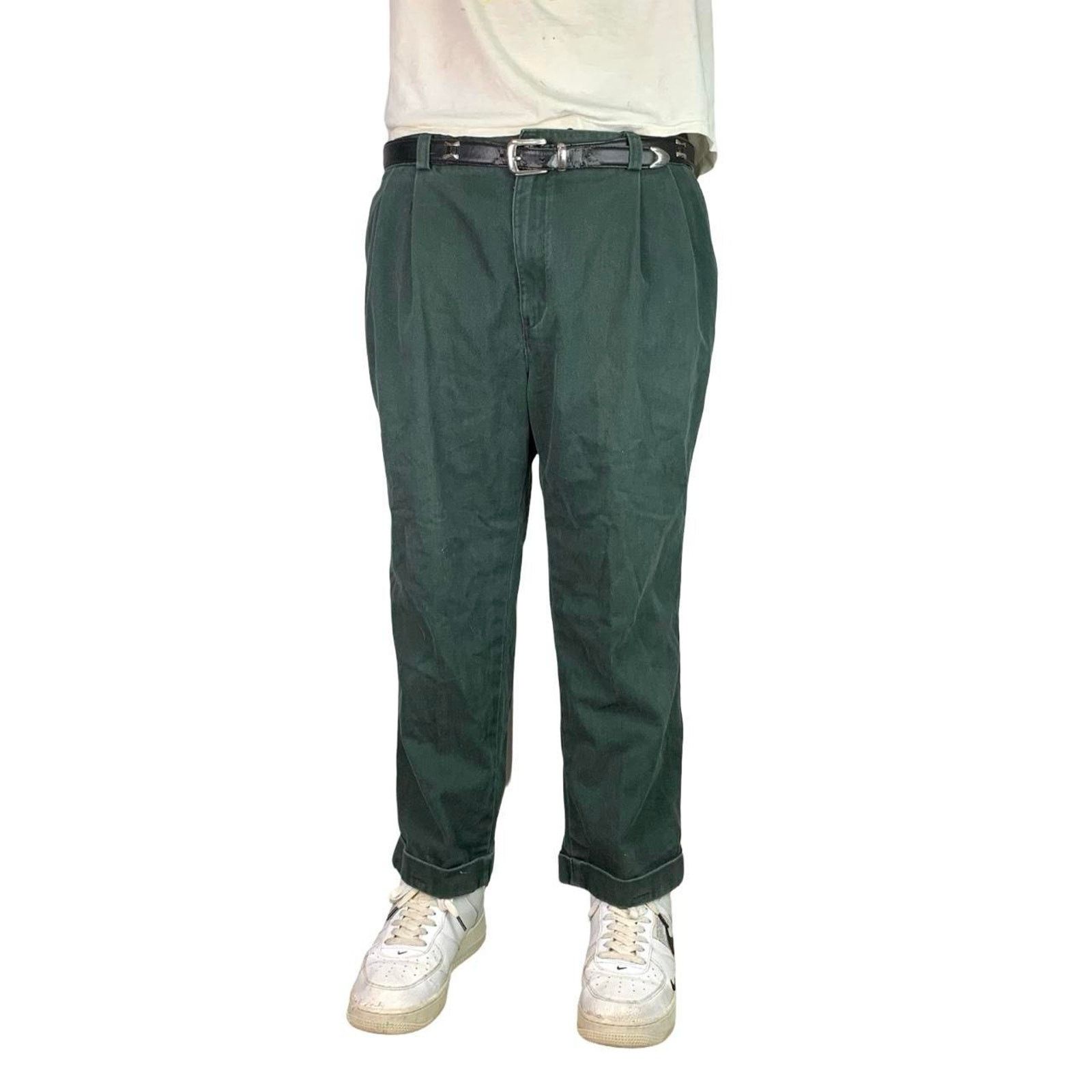 Japanese Brand × Vintage Vintage 90s Green Faded Chino Pants Size US 41 - 1 Thumbnail