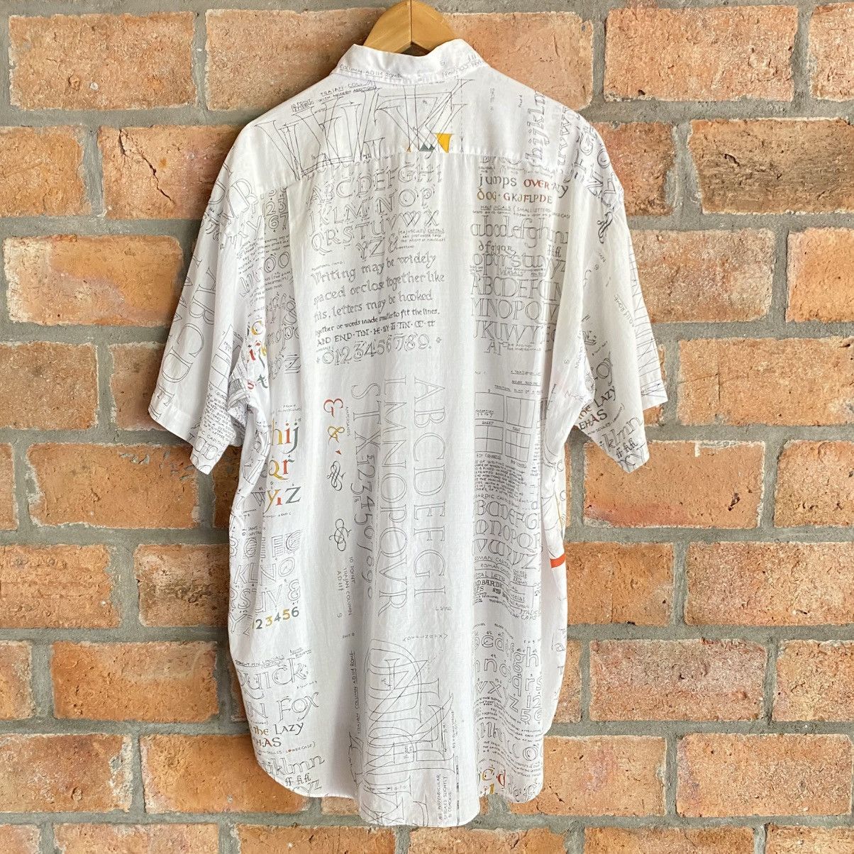 Paul Smith Paul Smith White Alphabet Print Shirt Size US XL / EU 56 / 4 - 12 Thumbnail