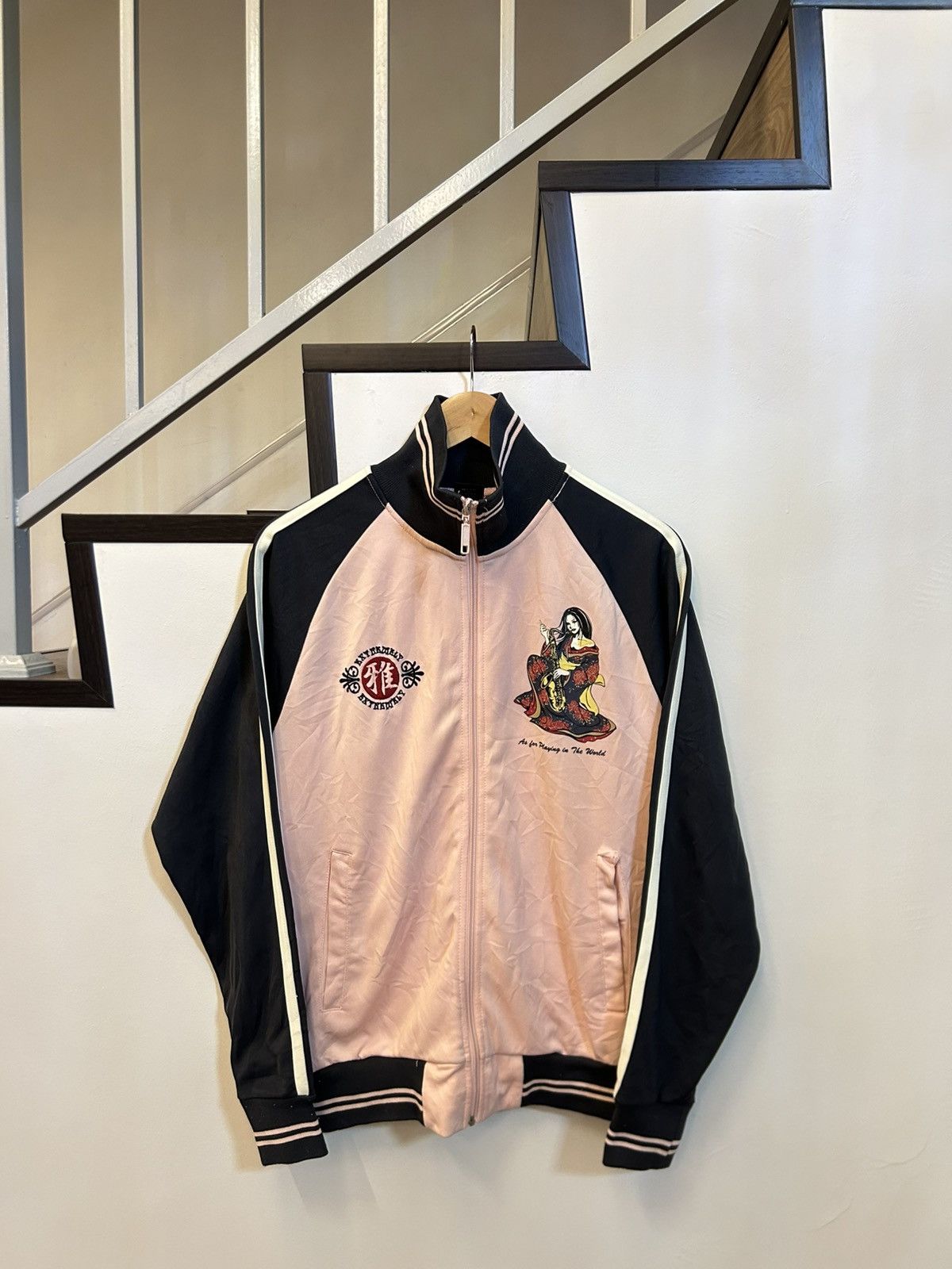 Japanese Brand Bullet Noise Japan Geisha Saxophone Sukajan Track Jacket Size US L / EU 52-54 / 3 - 4 Thumbnail