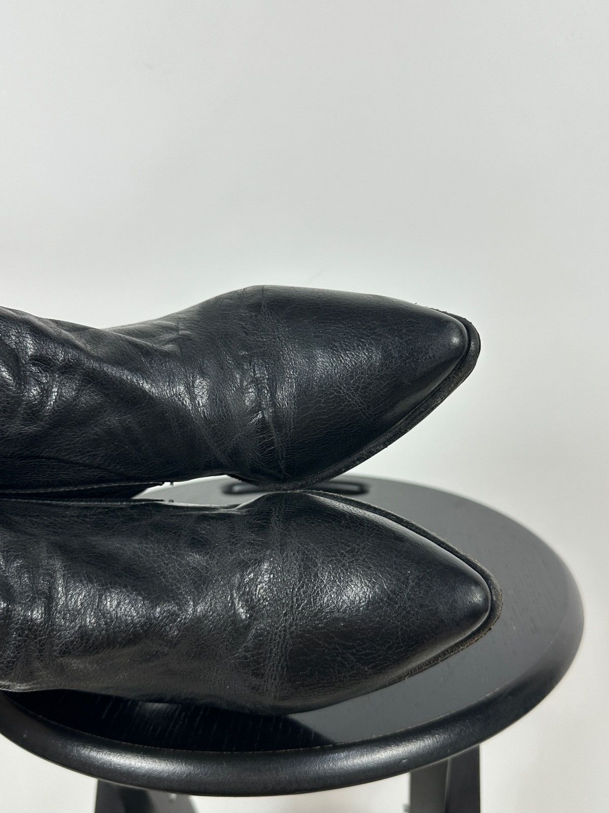 A.S.98 A.S.98 Black Leather Zipper Ankle Boots Size US 7 / IT 37 - 21 Thumbnail