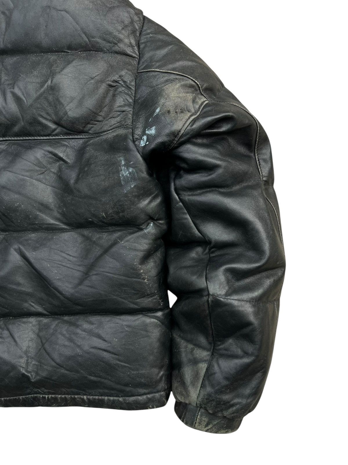 Schott × Vintage Vintage Schott Black Leather Puffer Down Jacket Size US M / EU 48-50 / 2 - 14 Thumbnail
