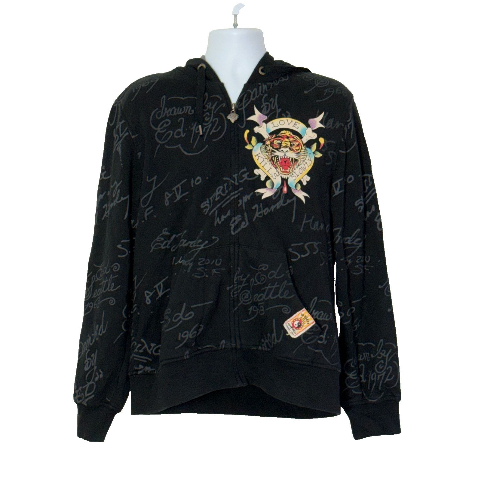 Ed Hardy Ed Hardy Jacket Men Size Large Black Tiger Love Kills Slowly Size US L / EU 52-54 / 3 - 1 Thumbnail