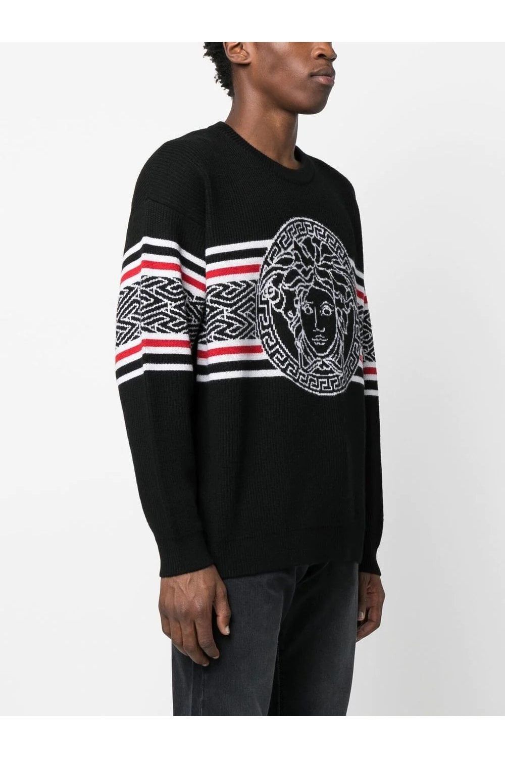 Versace o1y0525 Logo Crewneck Sweater in Multicolor Size US M / EU 48-50 / 2 - 3 Thumbnail