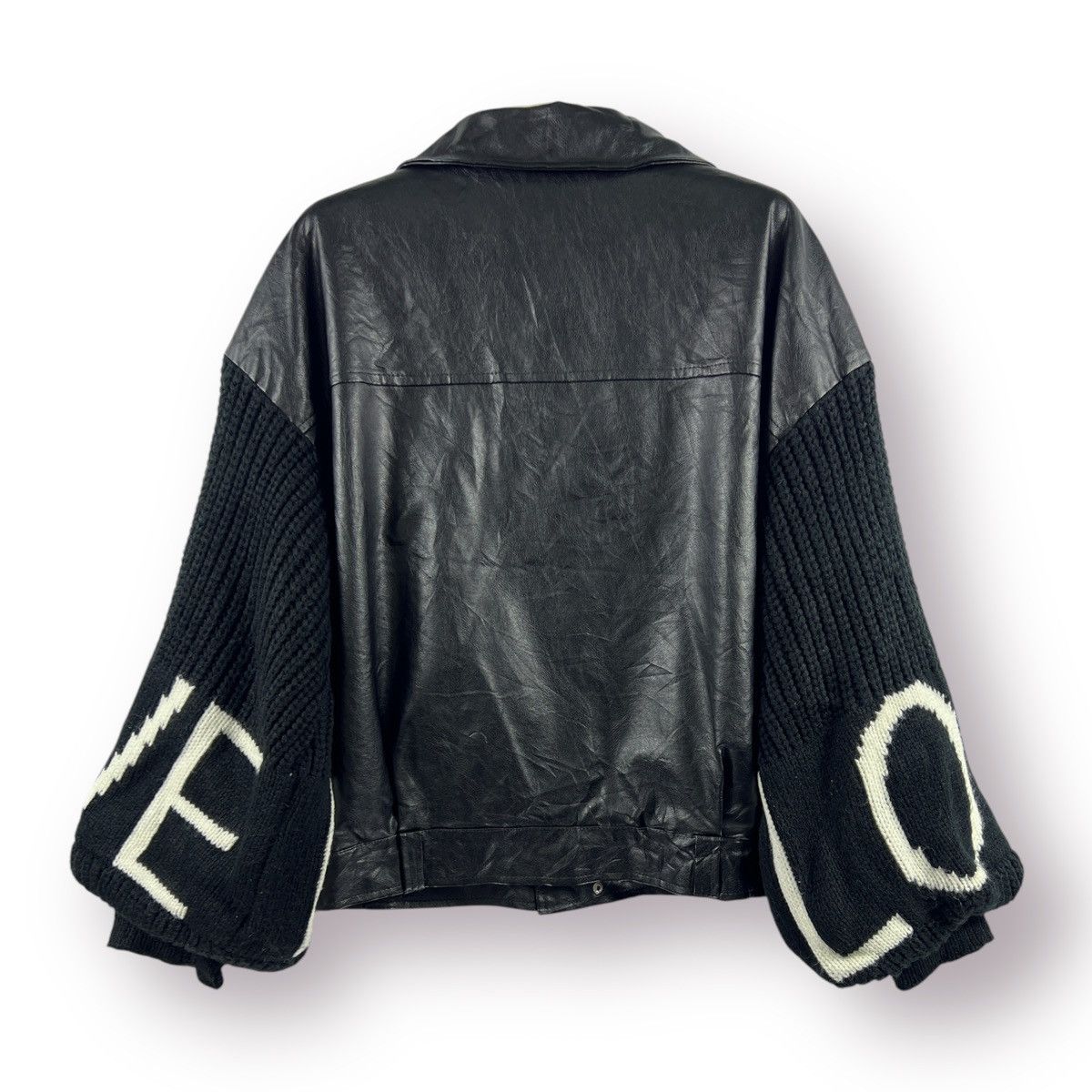 Japanese Brand 🔥 KOREAN 🔥 double collar soft leather knited sleeves jacket Size M / US 6-8 / IT 42-44 - 9 Thumbnail
