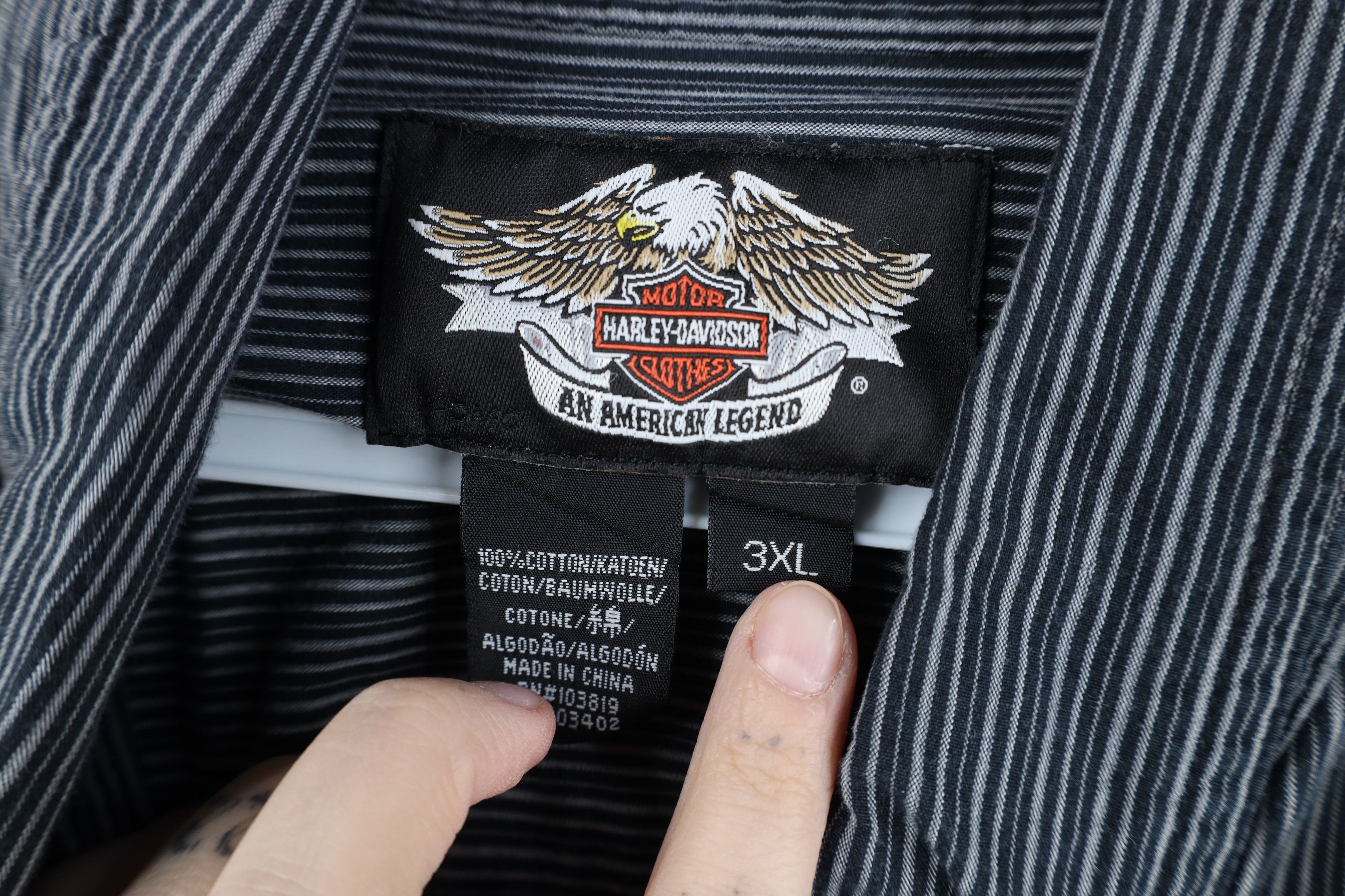 Harley Davidson Vintage Harley Davidson Striped Collared Button Down Shirt Size US XXL / EU 58 / 5 - 7 Thumbnail