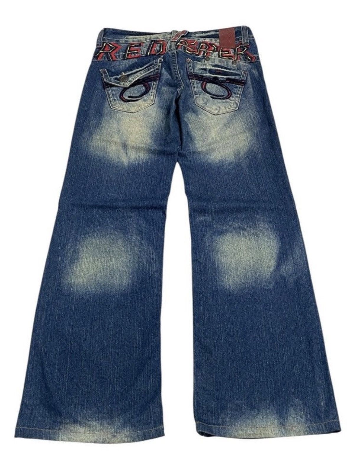 Other Red Pepper Flare Denim Washed Archive Wide Leg Jeans Size US 31 - 3 Thumbnail