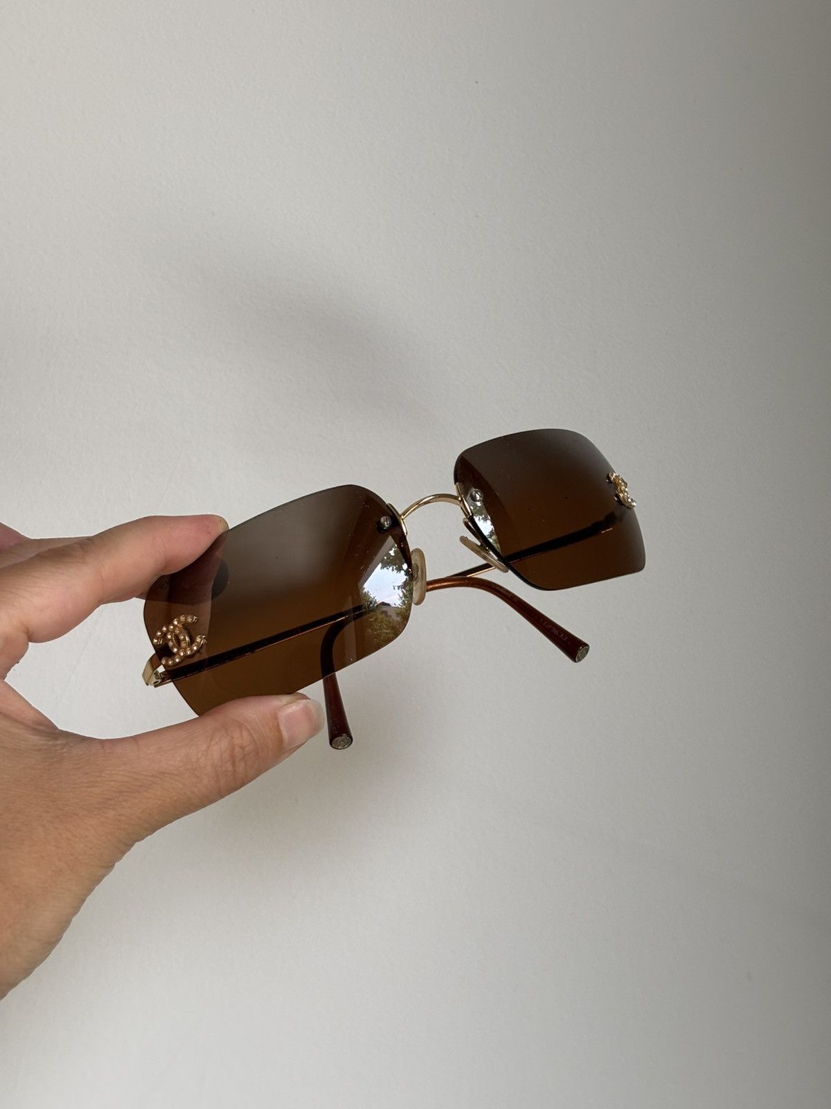 Chanel CHANEL Sunglasses 4017-D Rimless Rhinestone Vintage Size ONE SIZE - 5 Thumbnail