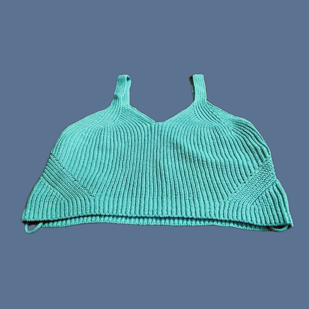Vintage Vera Moda Knit Crop Tank Top Women’s S Green Shirt Adult Womens Tank Size S / US 4 / IT 40 - 1 Thumbnail