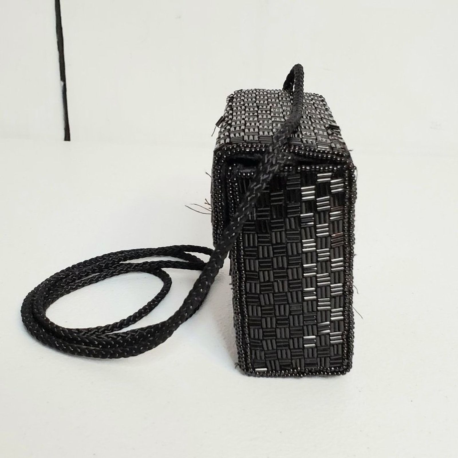 Designer Alfred Sung Square Beaded Formal Evening Shoulder Bag Size ONE SIZE - 11 Thumbnail