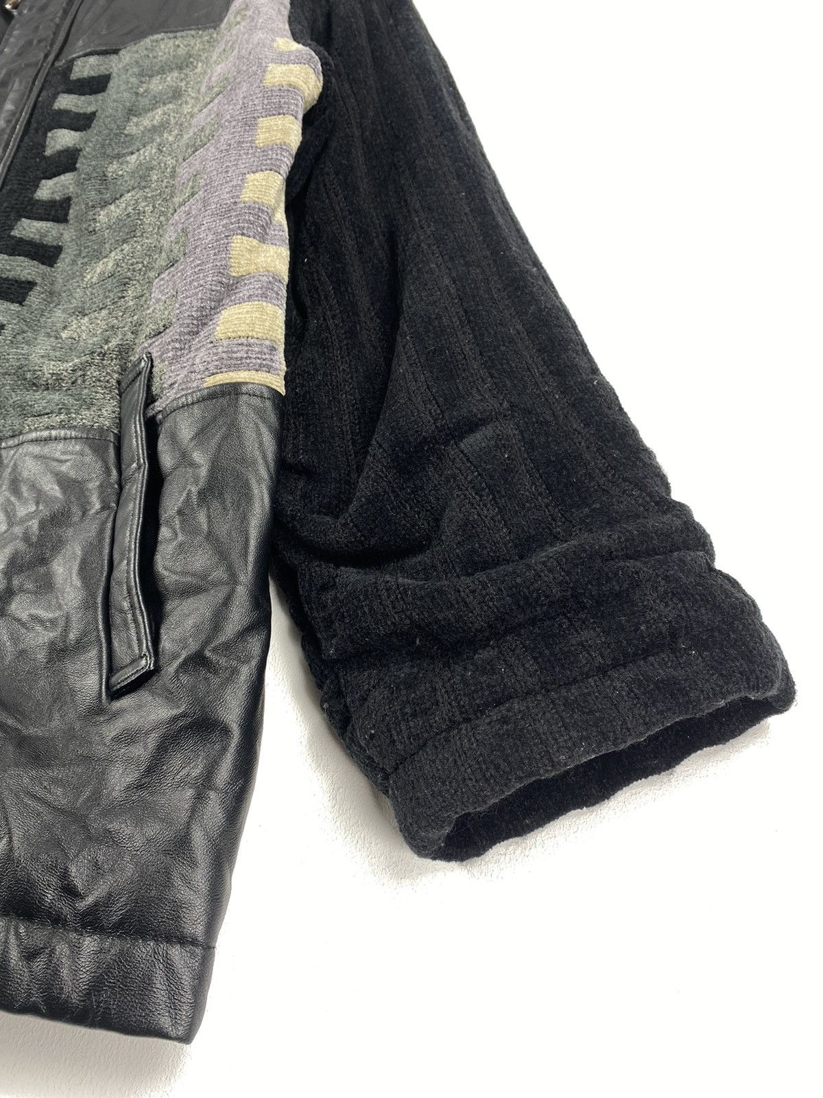 Aran Isles Knitwear Retro Y2k Massimo Knit Design Leather Jacket Size US M / EU 48-50 / 2 - 3 Thumbnail