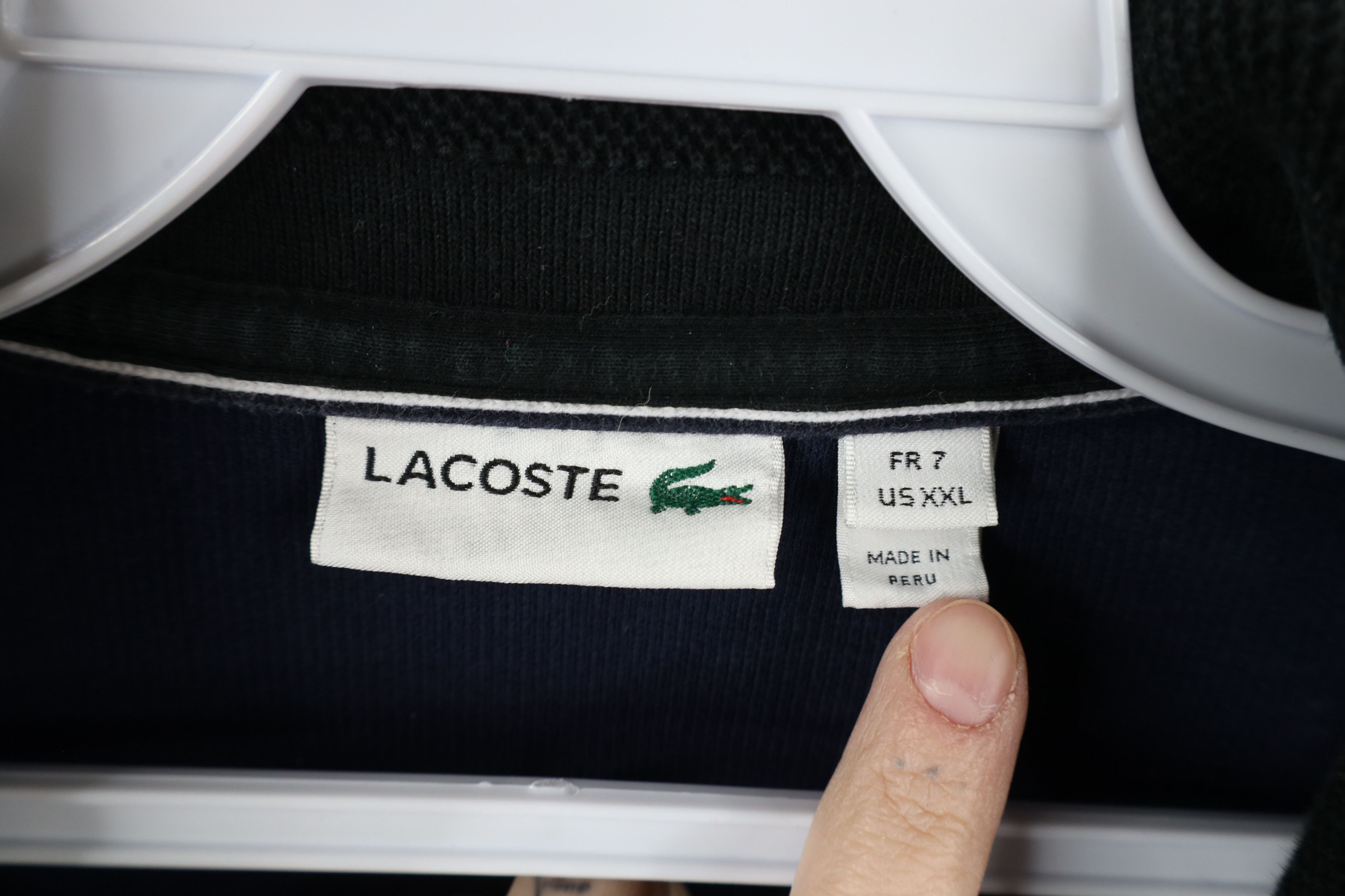 Lacoste × Vintage Lacoste Logo Cotton Ribbed Knit Half Zip Pullover Sweater Size US XXL / EU 58 / 5 - 5 Thumbnail