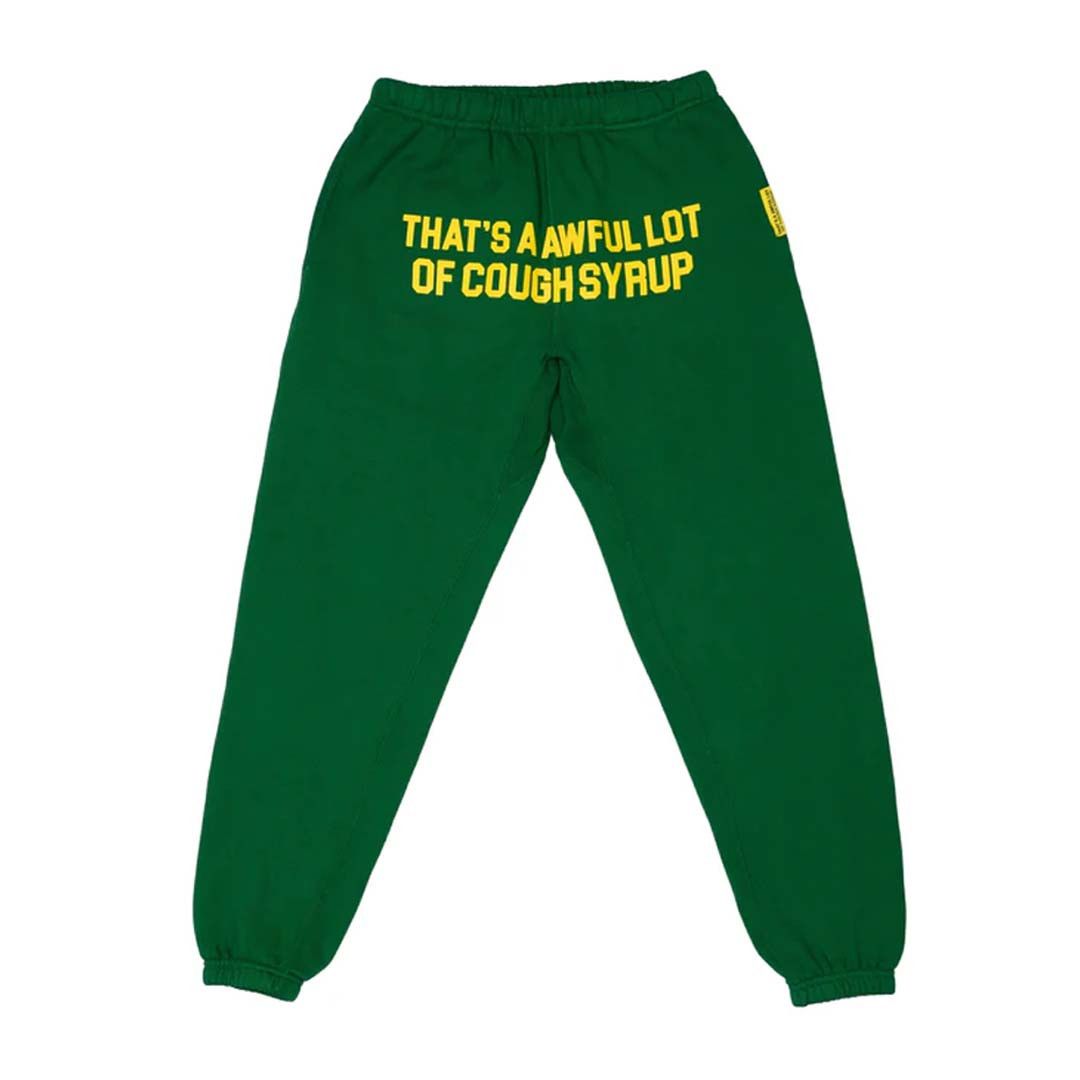 Awful Lot of Cough Syrup Spell Out Sweatpants Green Size US 34 / EU 50 - 1 Thumbnail